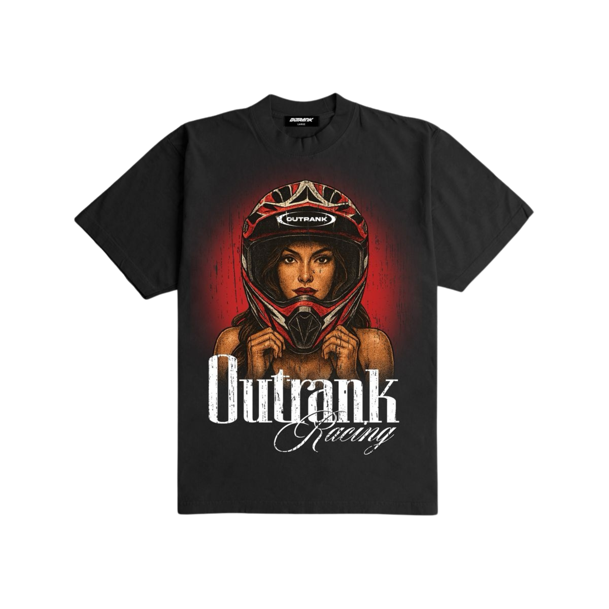 Outrank "Racing" Heavyweight T-shirt (Black) - Outrank