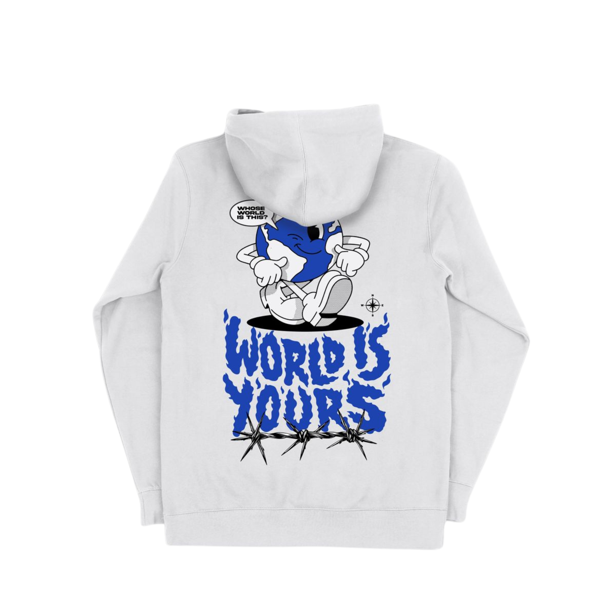 Outrank World Is Yours Hoodie (White/Blue)