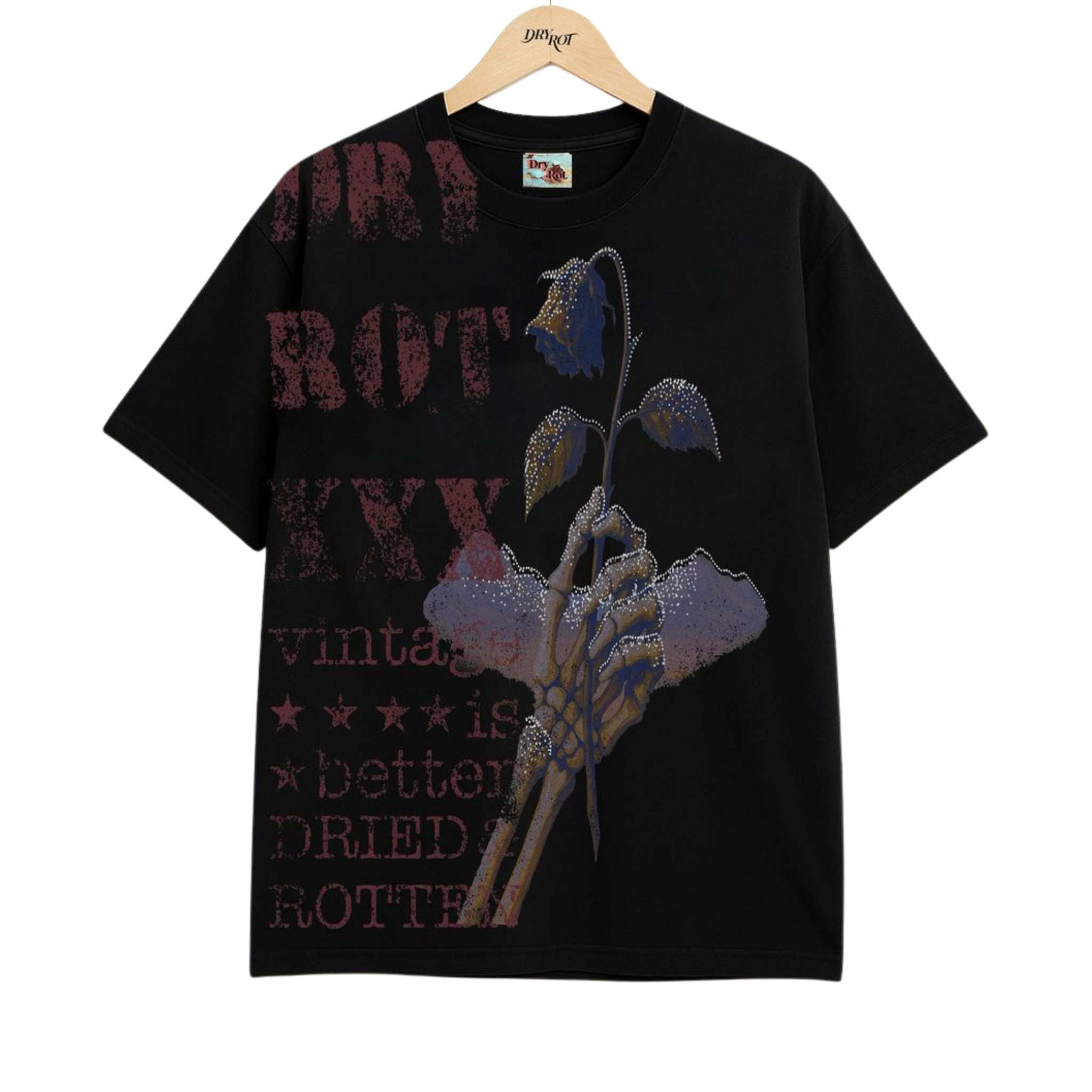 Dry Rot "Dying Rose" Tee (Black) - Dry Rot