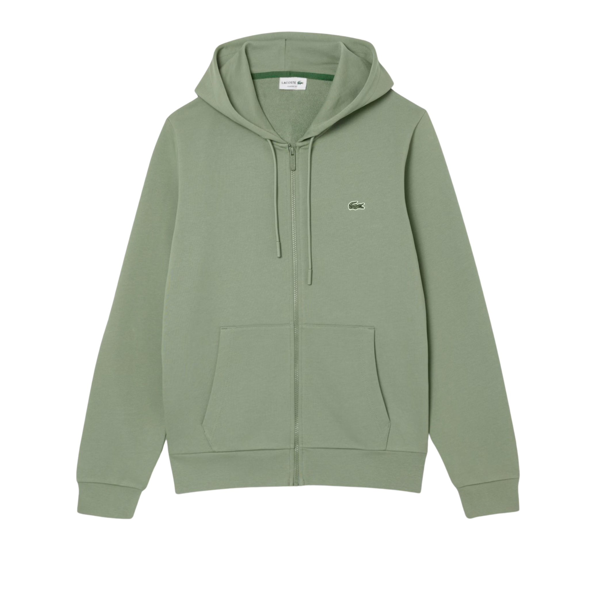 Lacoste Kangaroo Pocket Fleece Zipped Sweatshirt (Green) - Lacoste