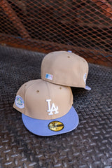 New Era Los Angeles Dodgers Stadium 50th Anniversary Pink UV (Camel/Lavender) 59Fifty Fitted - New Era