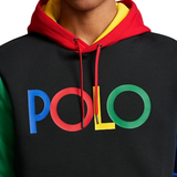 Polo Ralph Lauren Logo Color-Blocked Double-Knit Hoodie (Black/Multicolor) - Polo Ralph Lauren
