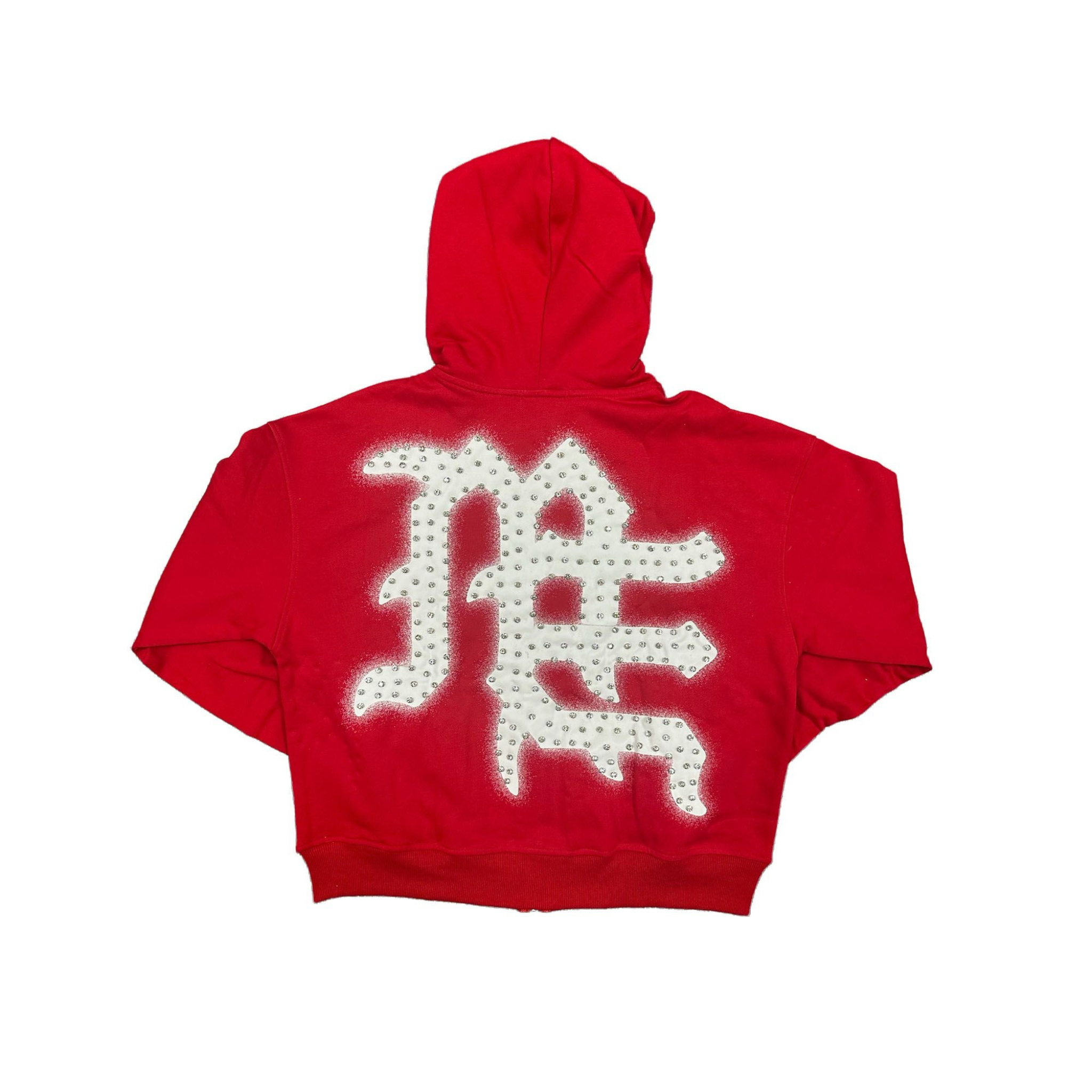 Mixed Emotion "Red End" Rhinestone Hoodie (Red) - Mixed Emotion