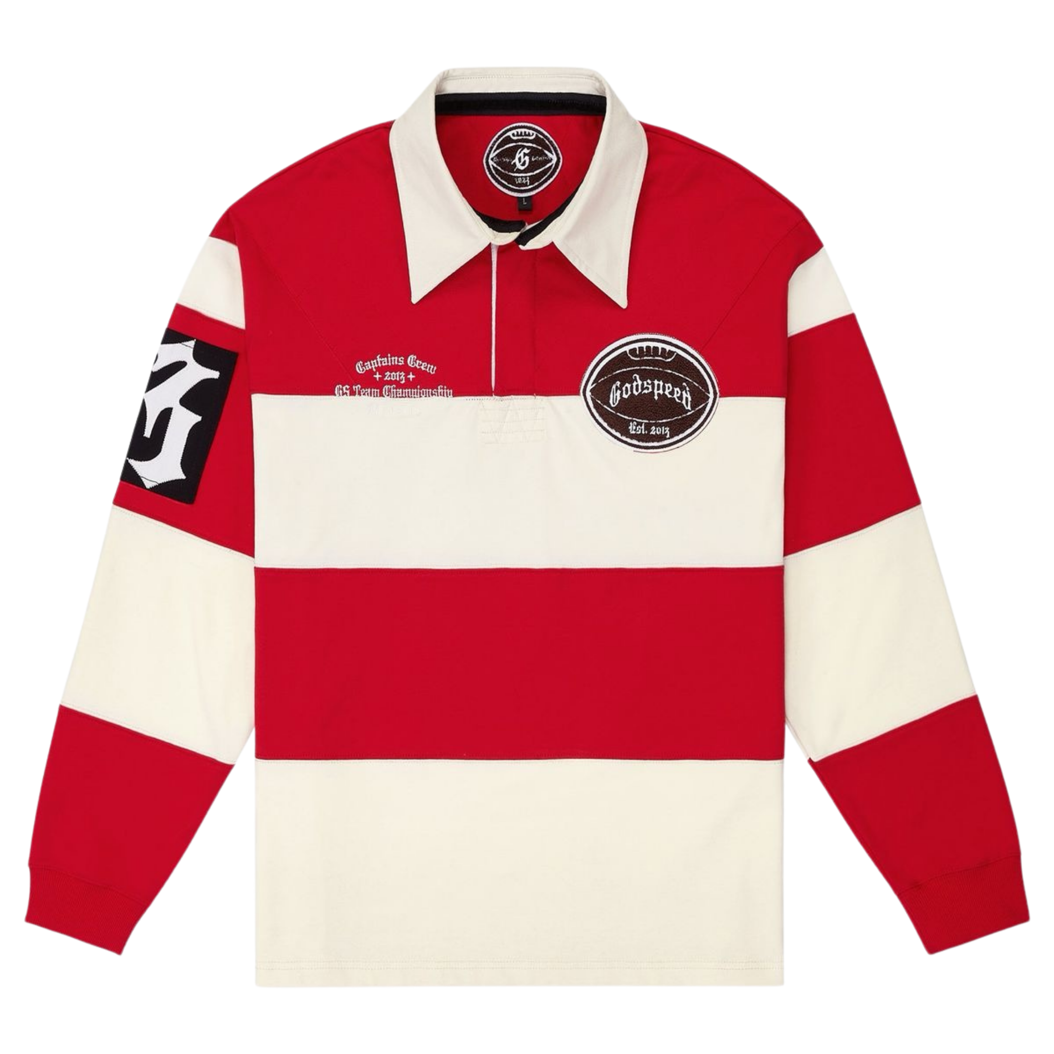 Godspeed "Classic Field Rugby" LS (Off-White/Red)