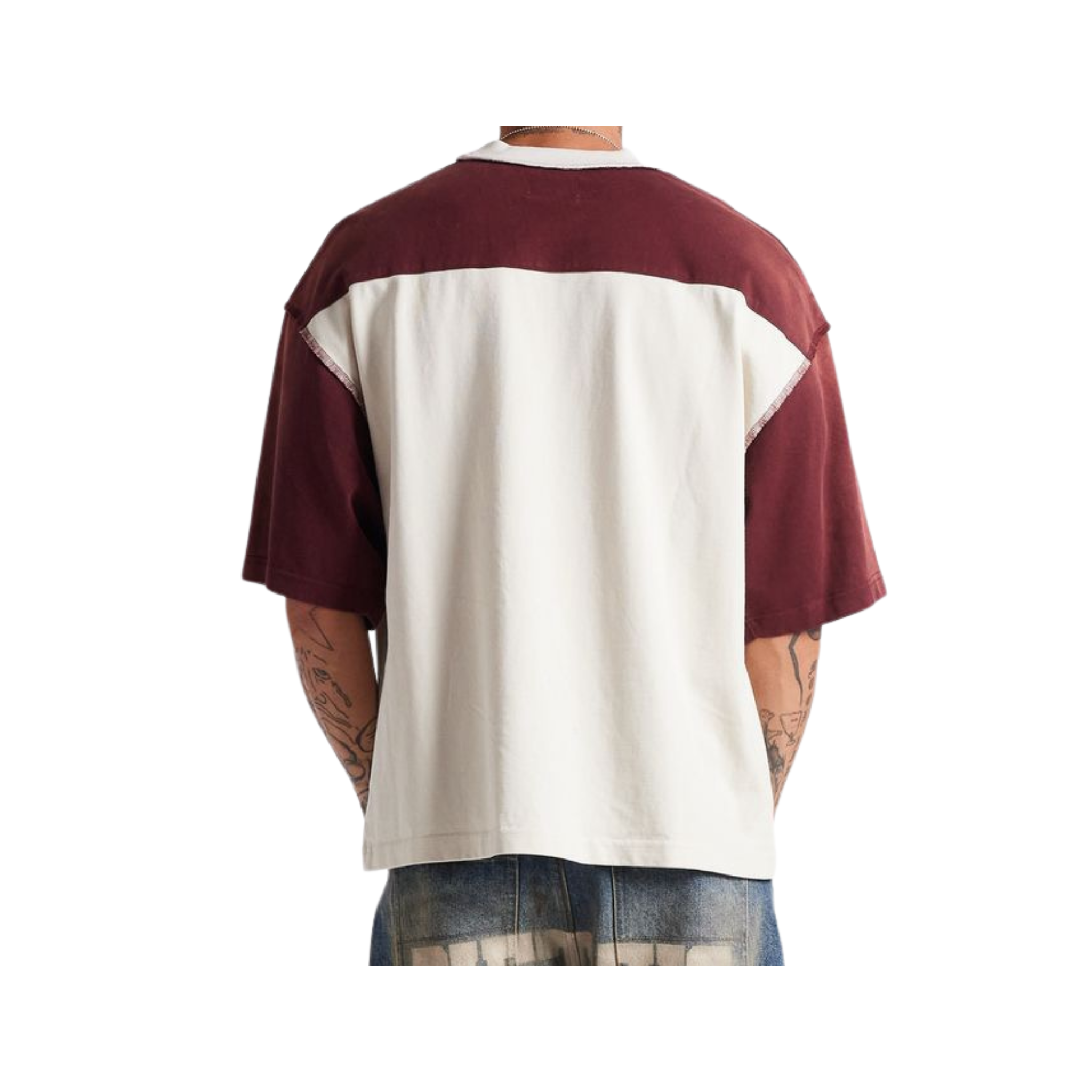 DSM "Eagle" Yoke Tee-Maroon/Antique White - Diet Starts Monday