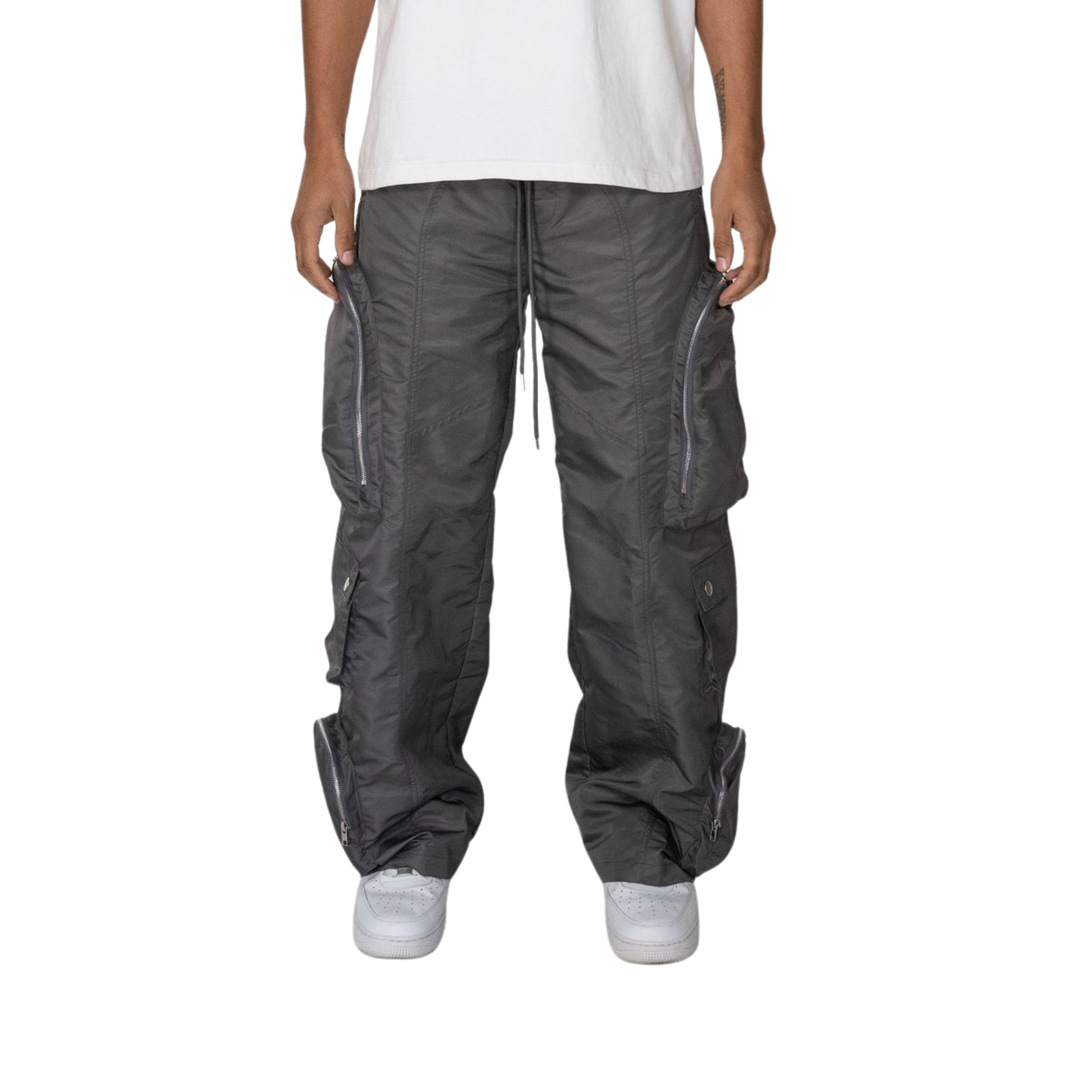 EPTM Baggy Moon Zip Cargo Pants (Grey) - EPTM