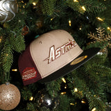 New Era Houston Astros Astrodome The Original Side Patch Fitted (Khaki/Maroon/Black) - New Era