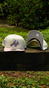 New Era Atlanta Braves 1871 Side Patch 9FIFTY A-Frame Snapback-(Chrome/Pink)