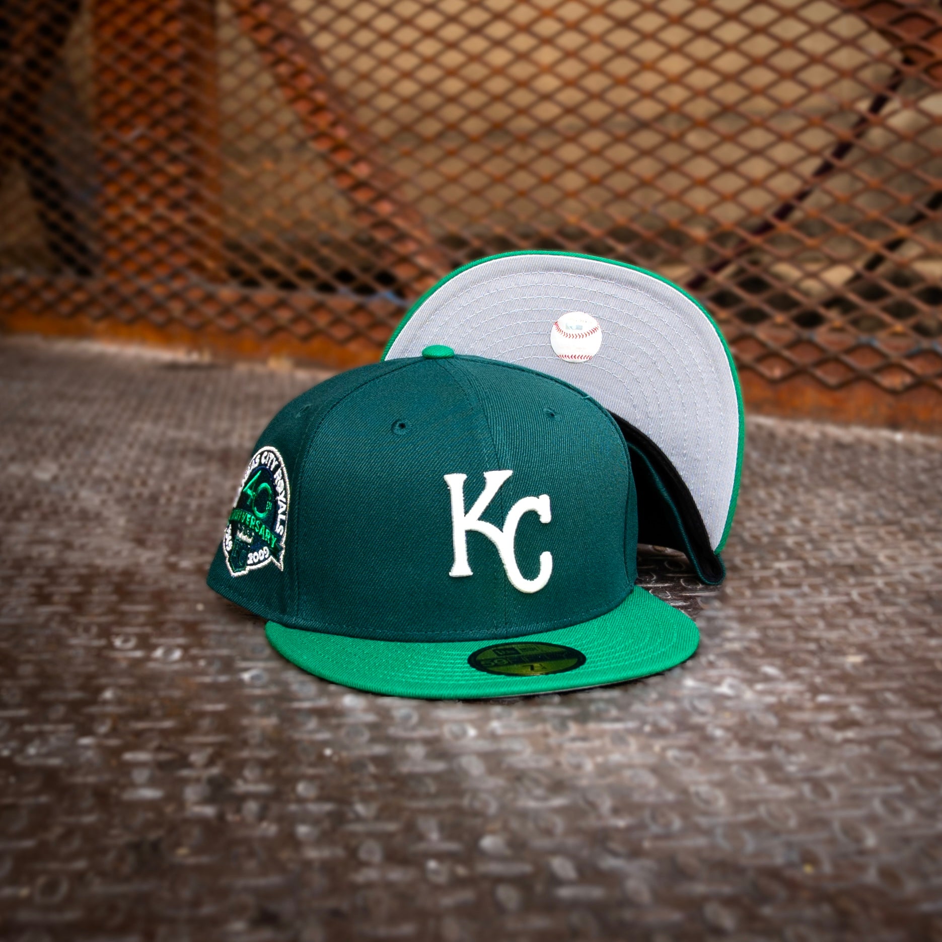 New Era Kansas City Royals 40th Anniversary Grey UV (Dark Green/Green) 59Fifty Fitted - New Era