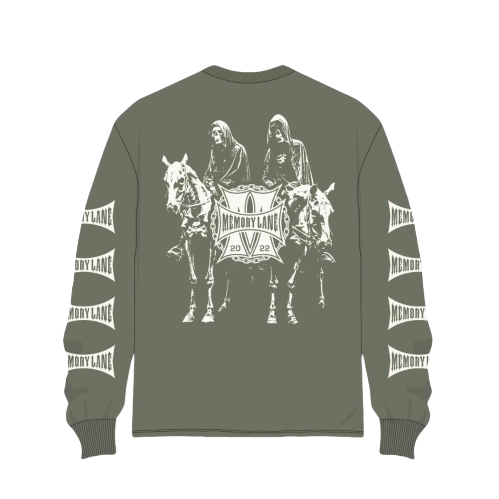 Memory Lane Reapers Long Sleeve Tee (Olive) - Memory Lane