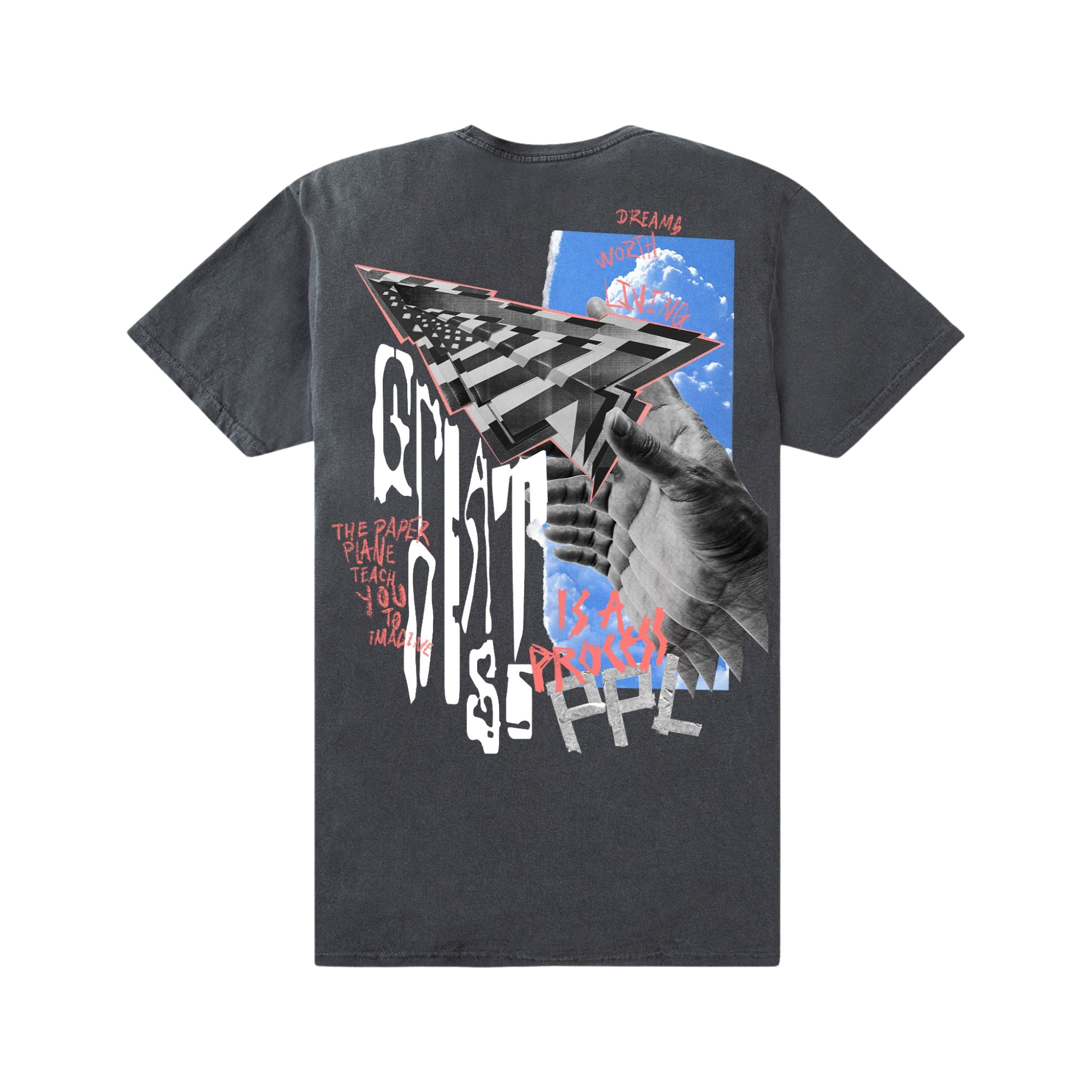 Paper Planes Collage Tee (Washed Black) - Paper Plane