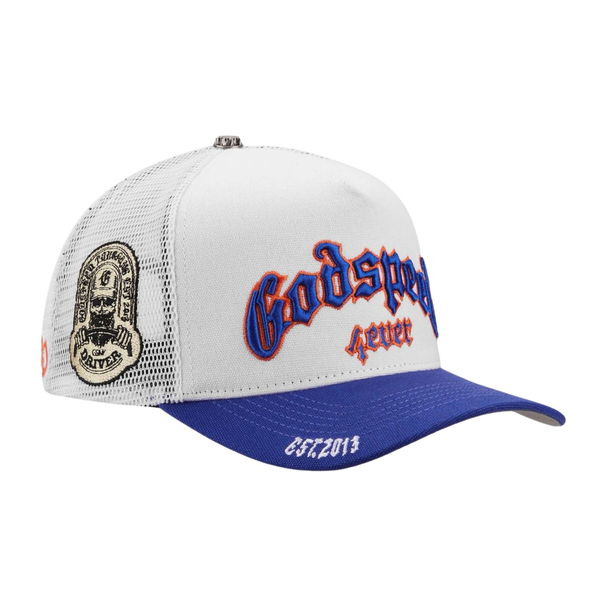 Godspeed GS Forever Trucker Hat (White/Blue/Orange)