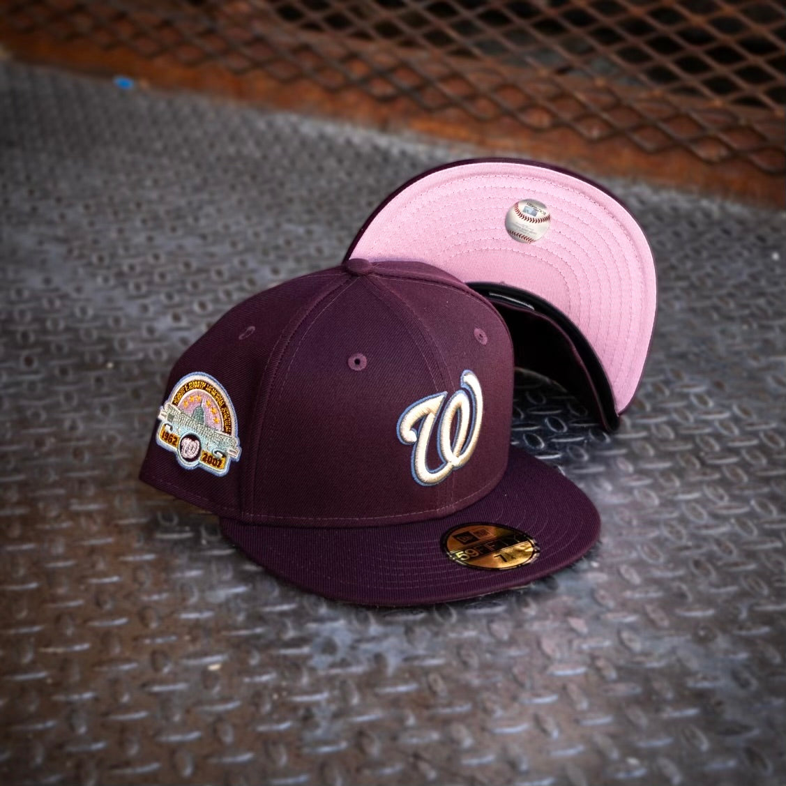 New Era Washington Nationals RFK Stadium Patch Pink UV (Maroon) 59Fifty Fitted - New Era