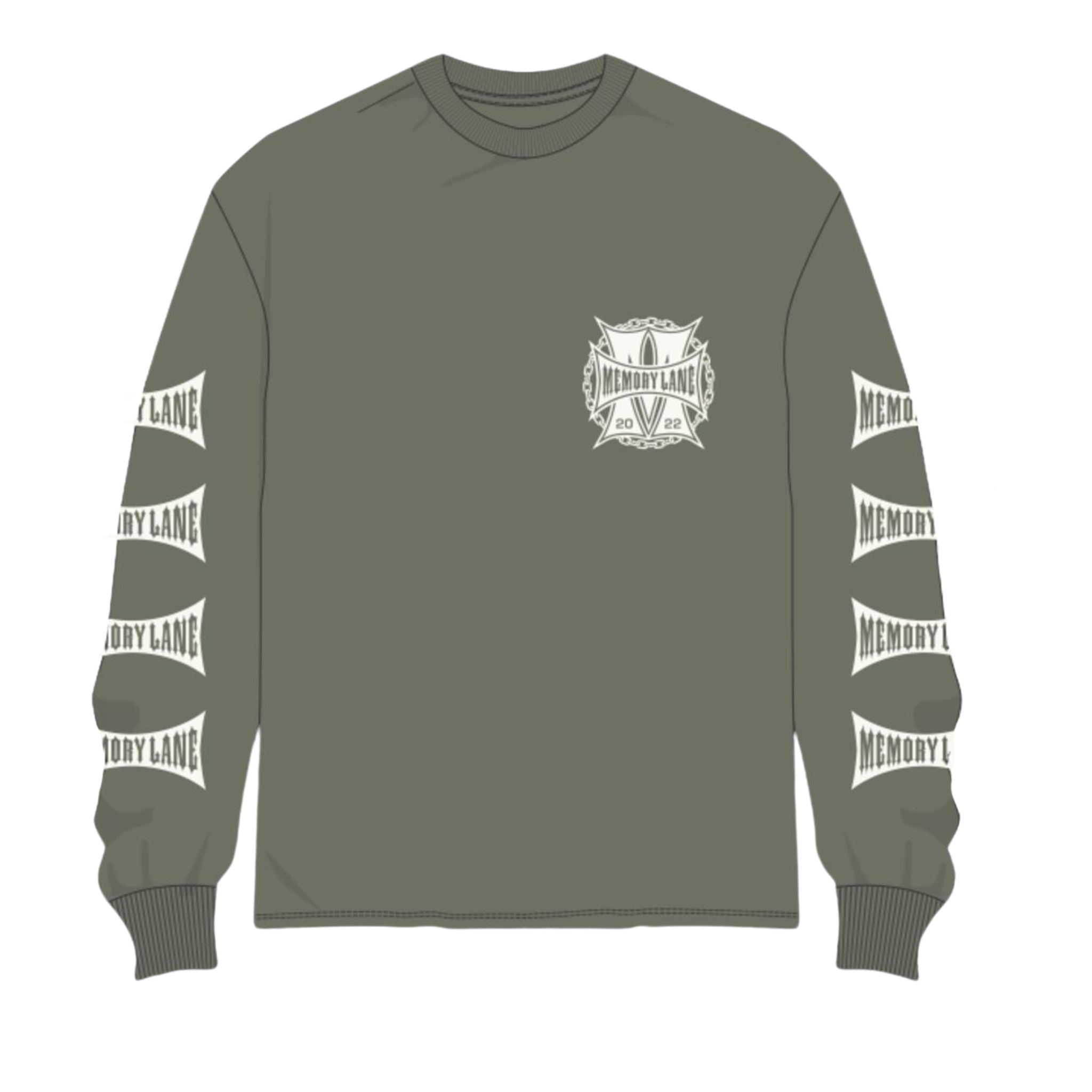 Memory Lane Reapers Long Sleeve Tee (Olive) - Memory Lane