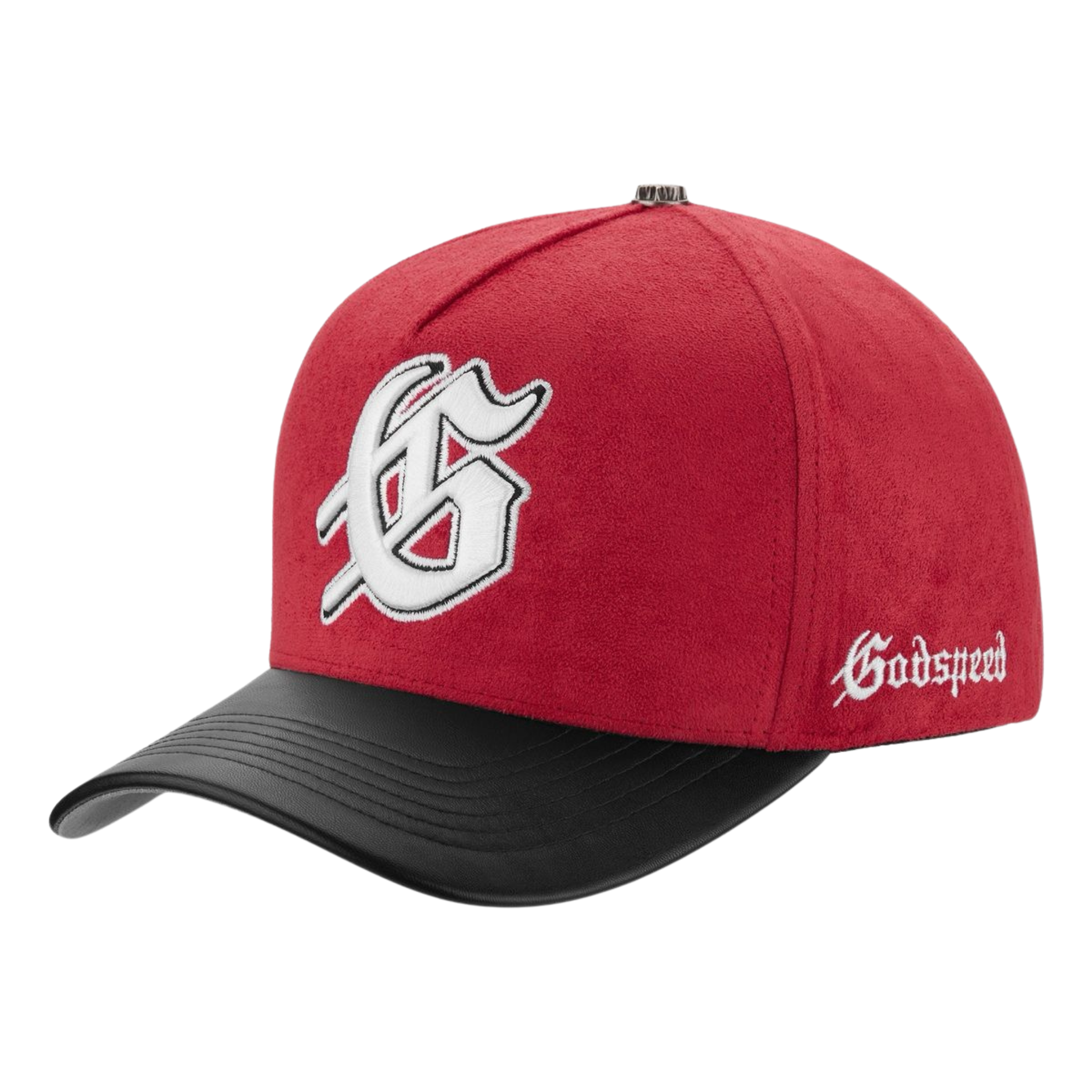 Godspeed Insignia Leather/Suede Hat (Red/Black)