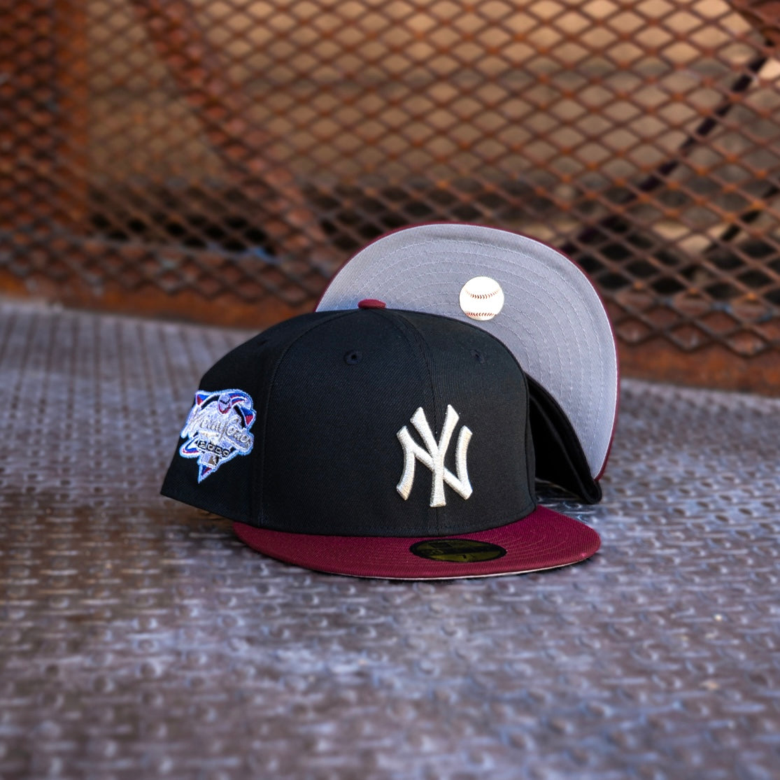 New Era New York Yankees 2000 World Series Grey UV (Black/Maroon) 59Fifty Fitted - New Era
