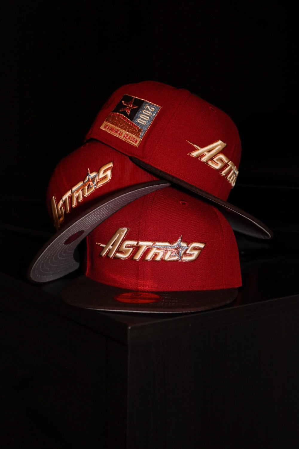 New Era Houston Astros 2000 Inaugural Season Side Patch Fitted (Brick Red/Burnt Wood) - New Era