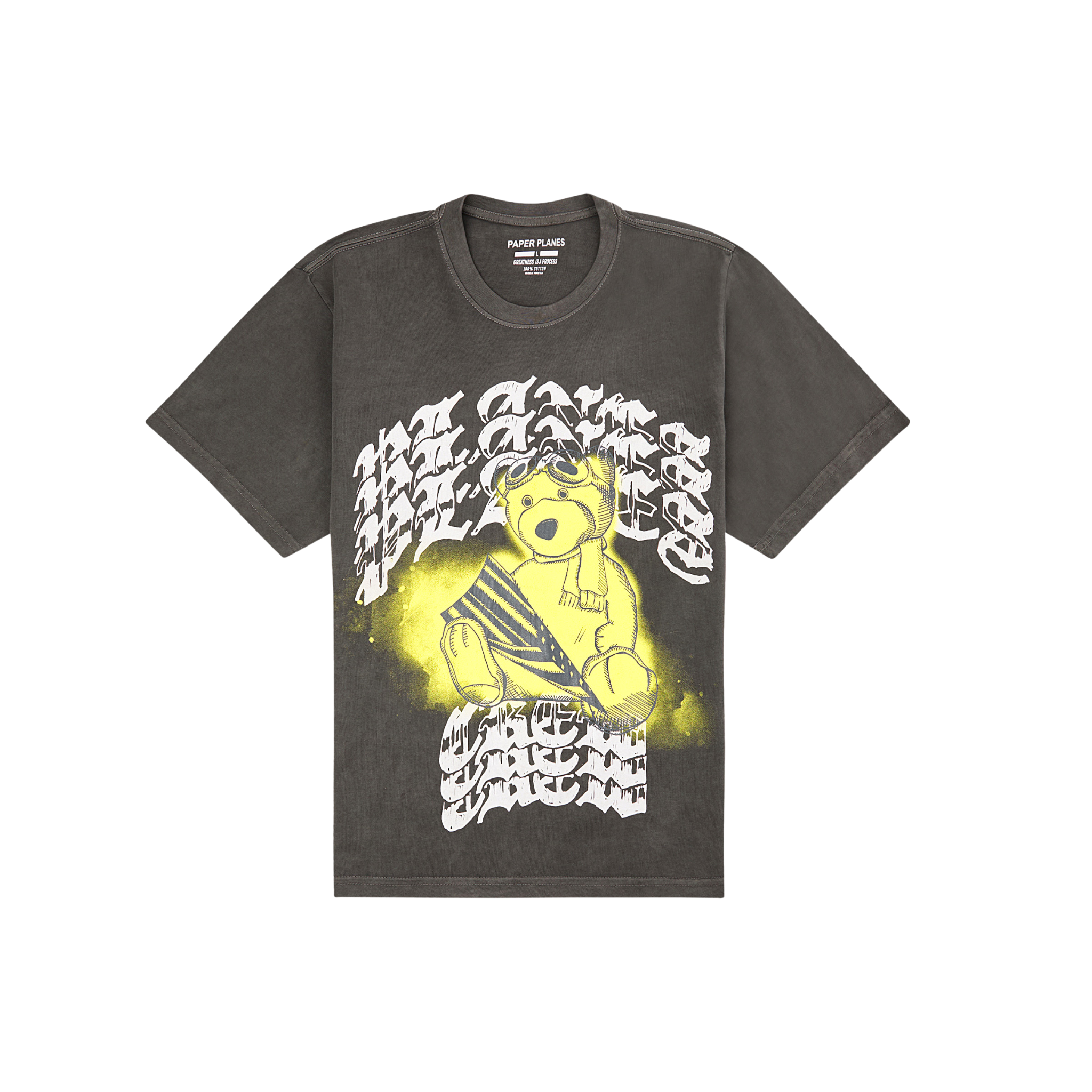 Paper Planes Bear Tee (Washed Black) - Paper Plane