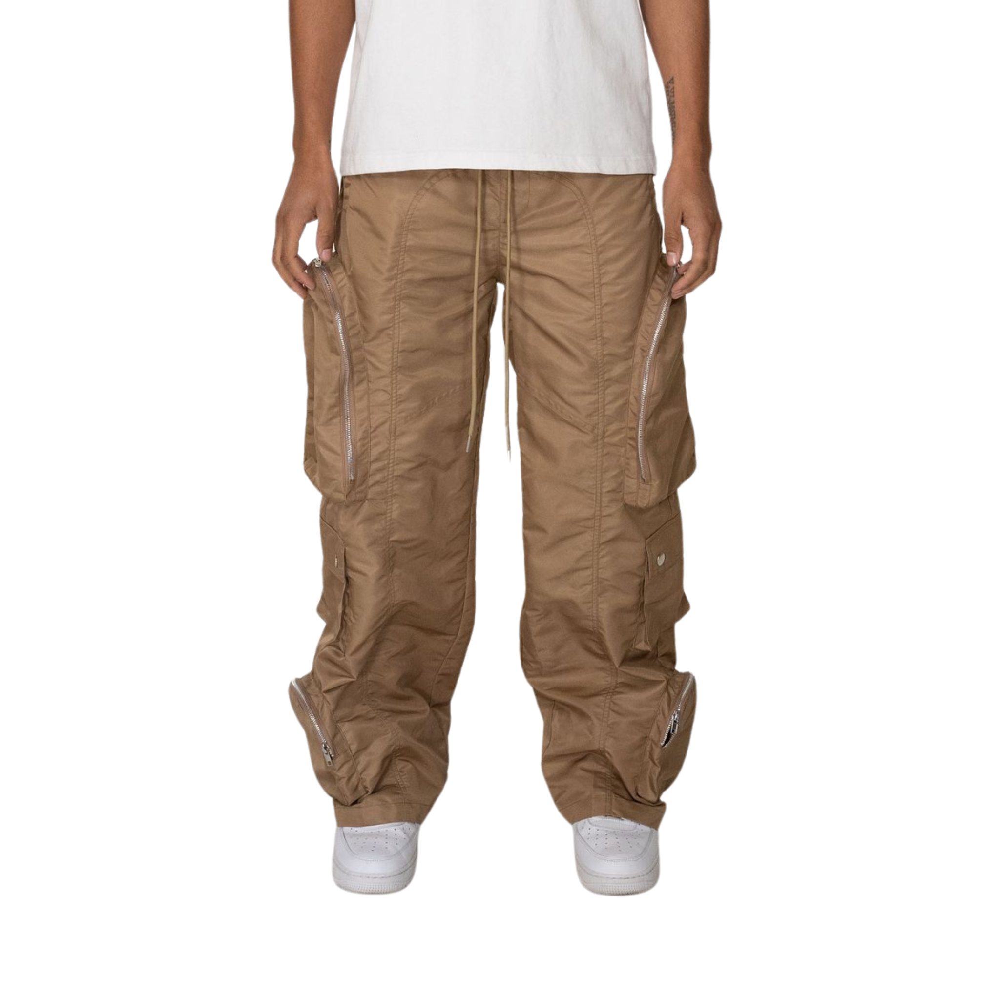 EPTM Baggy Moon Zip Cargo Pants (Khaki) - EPTM