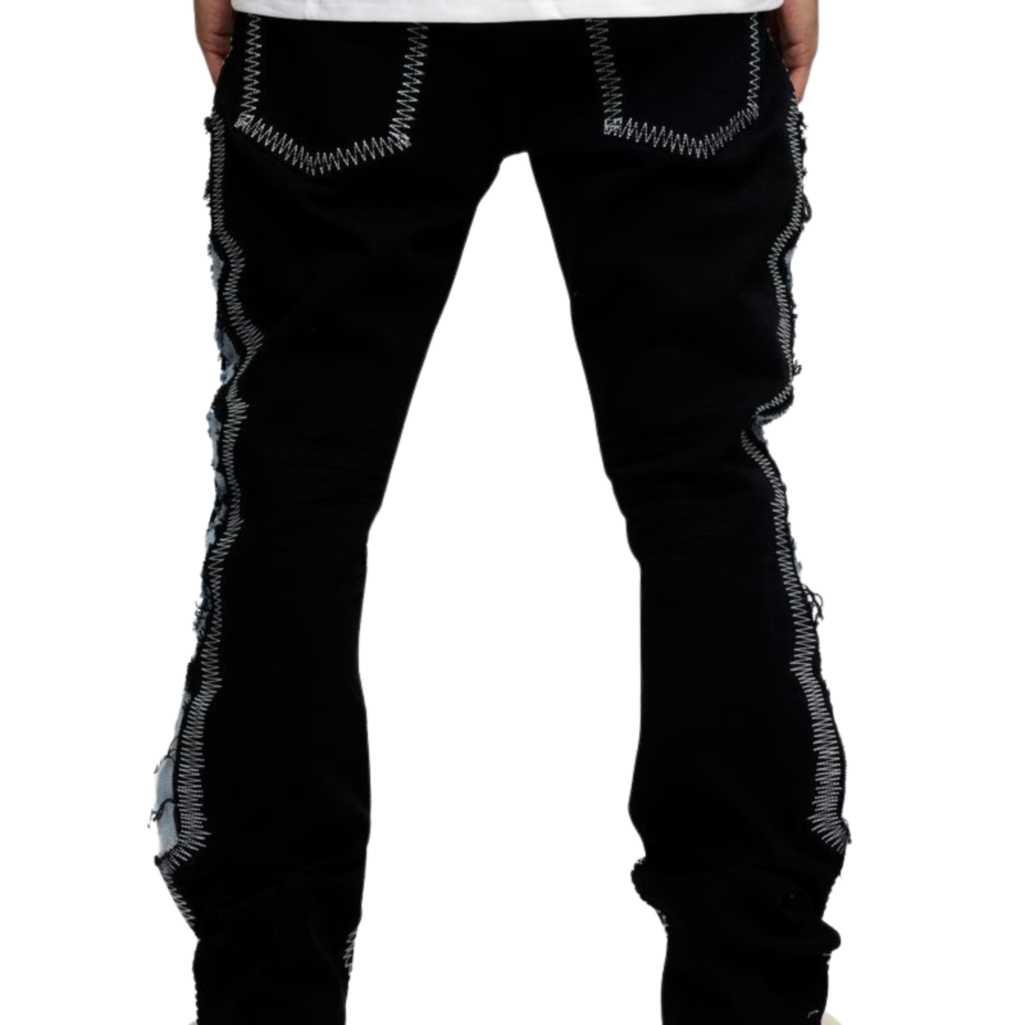 VALABASAS "Spectral" Stacked Denim (Black/Blue) - VALABASAS