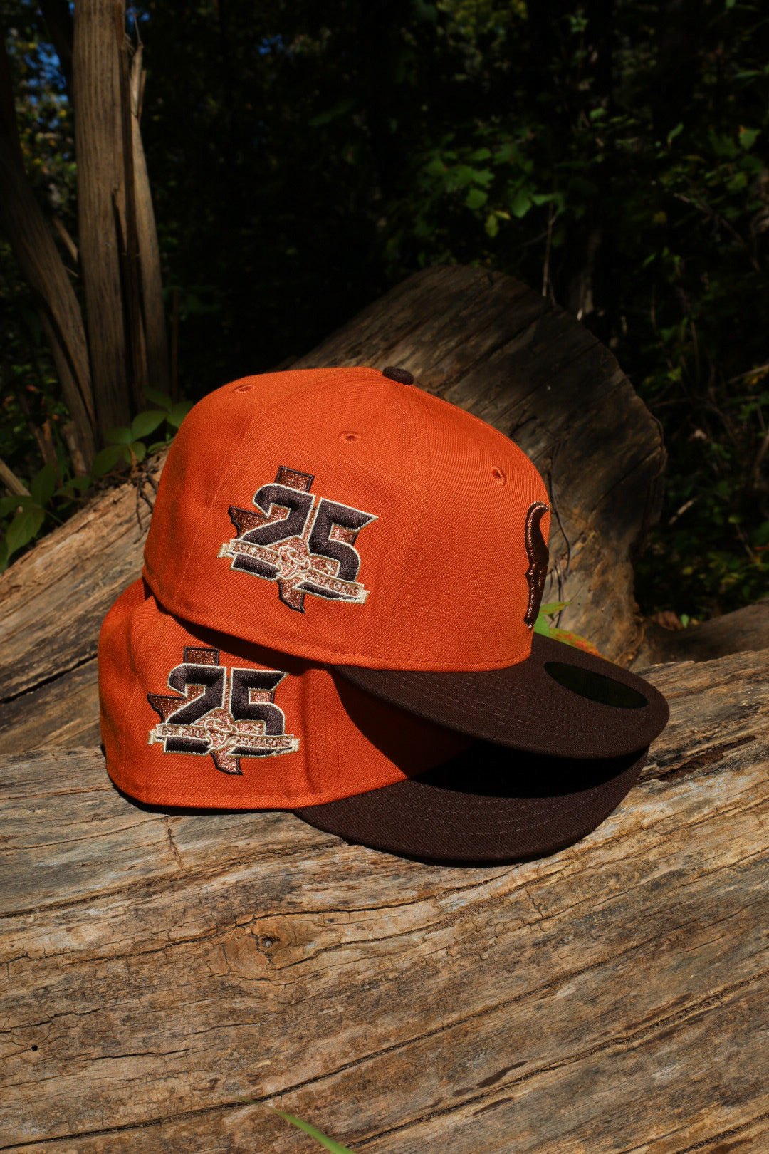 New Era Houston Texans 25th Season Side Patch Grey UV 59Fifty Fitted (Rust/Burnt Wood)