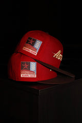 New Era Houston Astros 2000 Inaugural Season Side Patch Fitted (Brick Red/Burnt Wood) - New Era