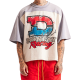 DSM "Racing" Yoke Tee-Antique White/Grey - Diet Starts Monday