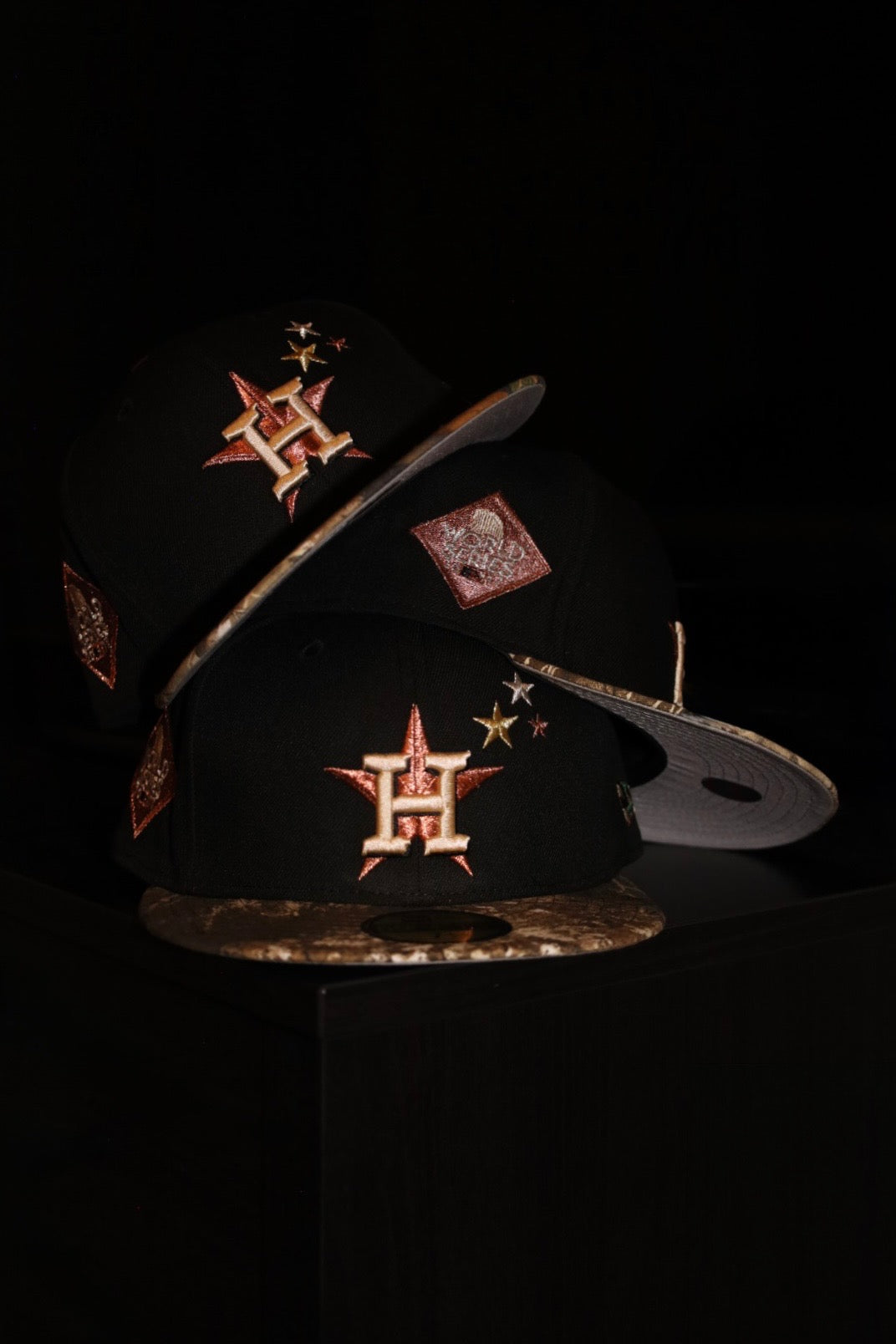 New Era Houston Astros 2017 World Series Side Patch 59Fifty Fitted (Black/Real Tree Camo) - New Era
