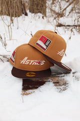 New Era Houston Astros Side Side Patch 59Fifty Fitted (Light Bronze/Burnt Wood) - New Era