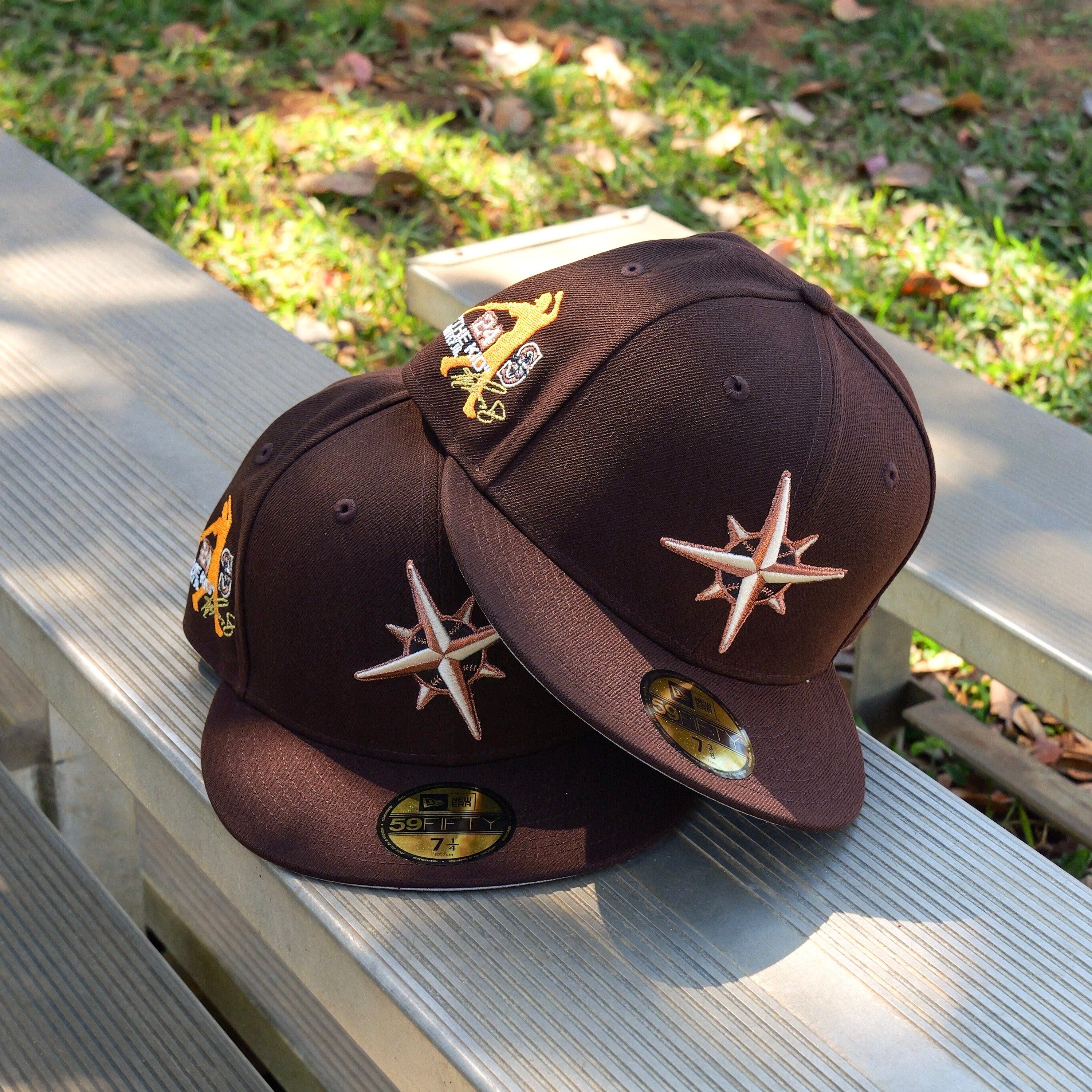 New Era Seattle Mariners  GRIFFEY JR 24 THE Side Patch Fitted (Burnt Wood) - New Era