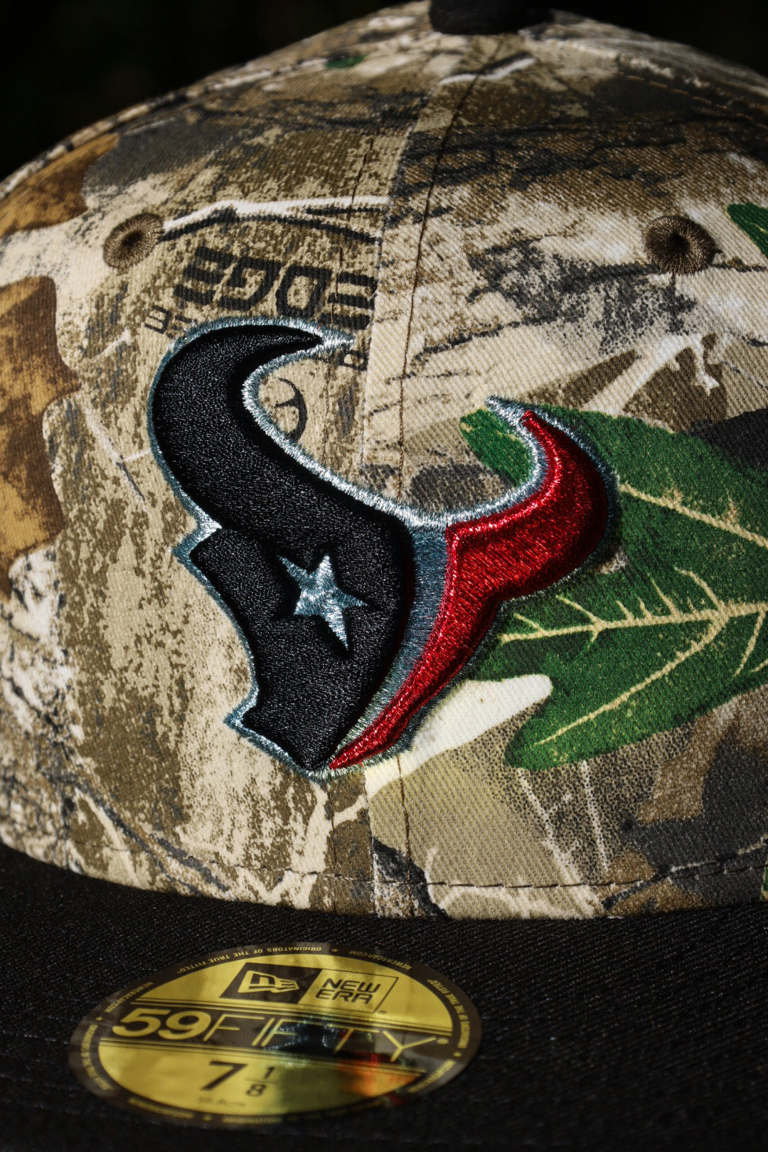 New Era Houston Texans 25th Season Side Patch Grey UV 59Fifty Fitted (Real Tree Camo/Black)