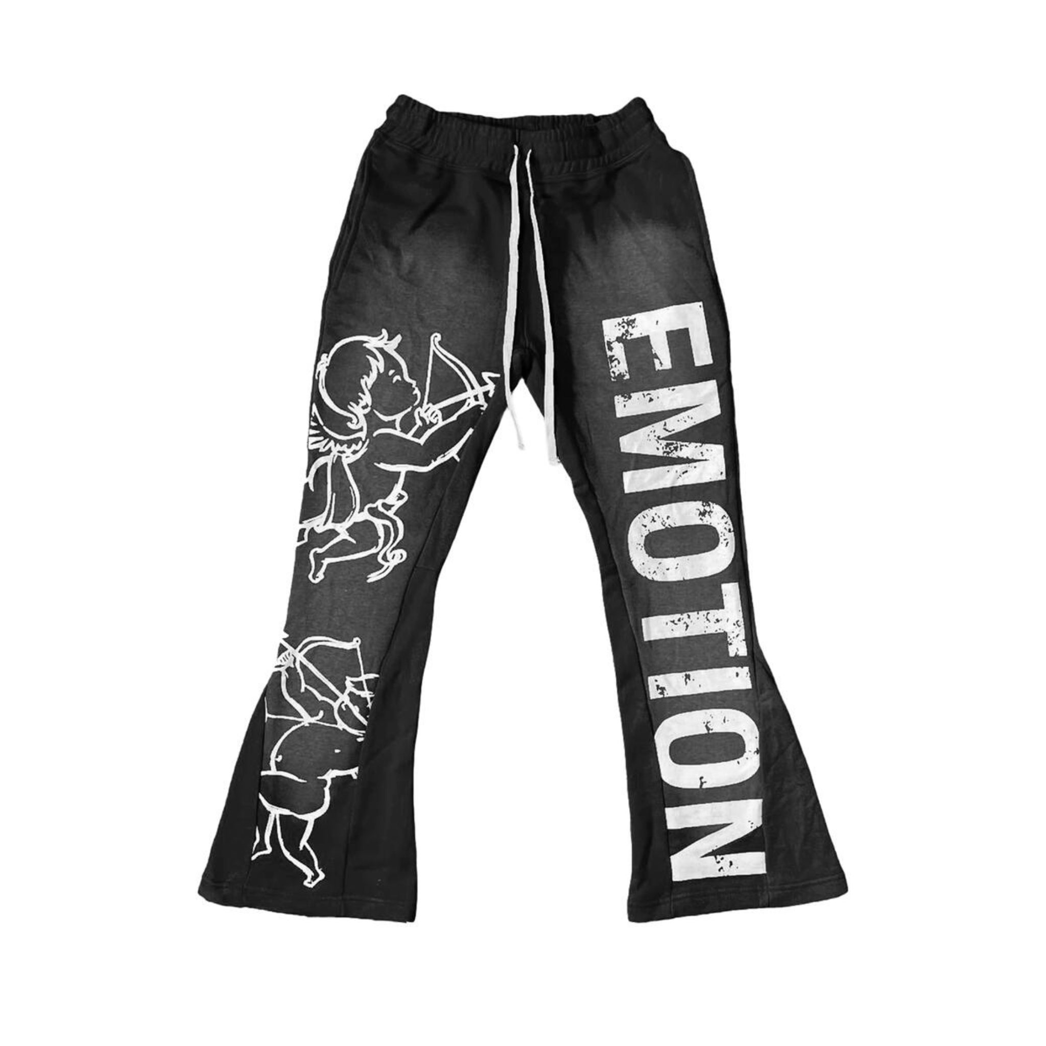 Mixed Emotion "Cupid" Flare Sweatpants (Black)