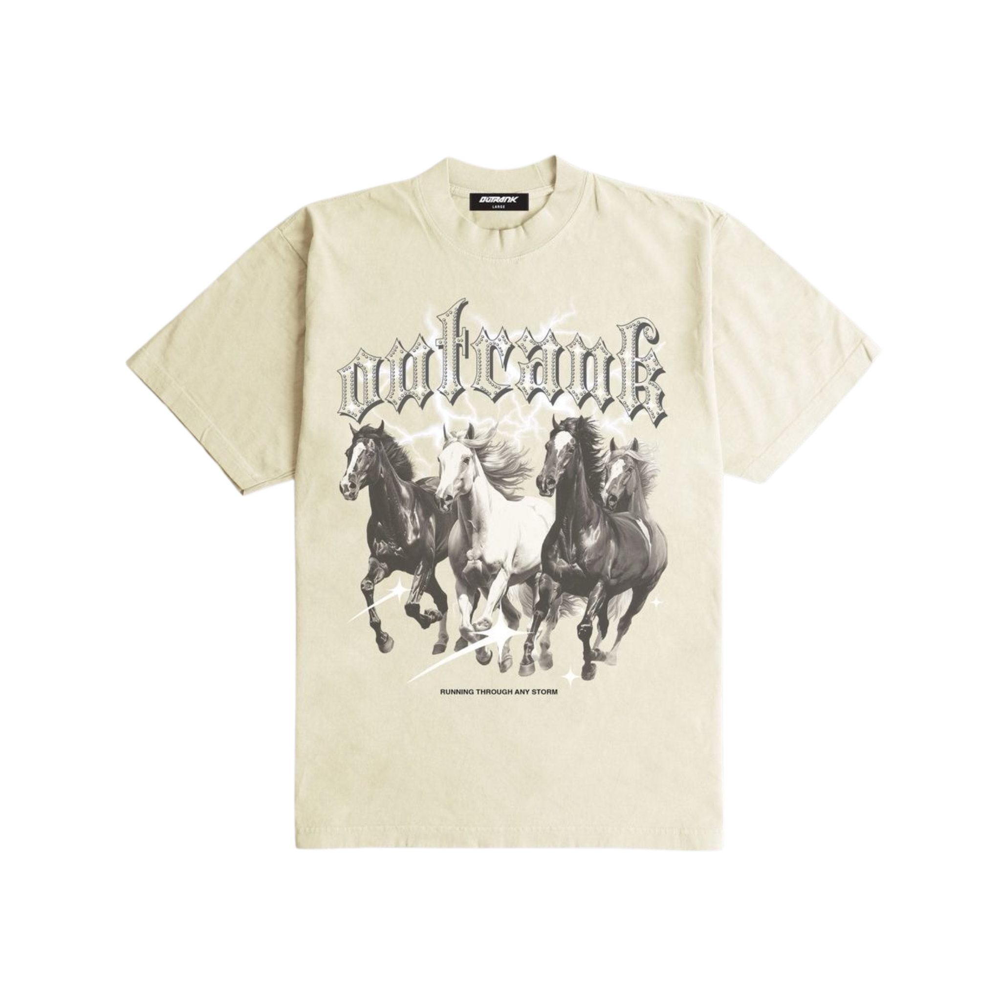 Outrank "Running Through Any Storms" Heavyweight T-shirt (Cream) - Outrank