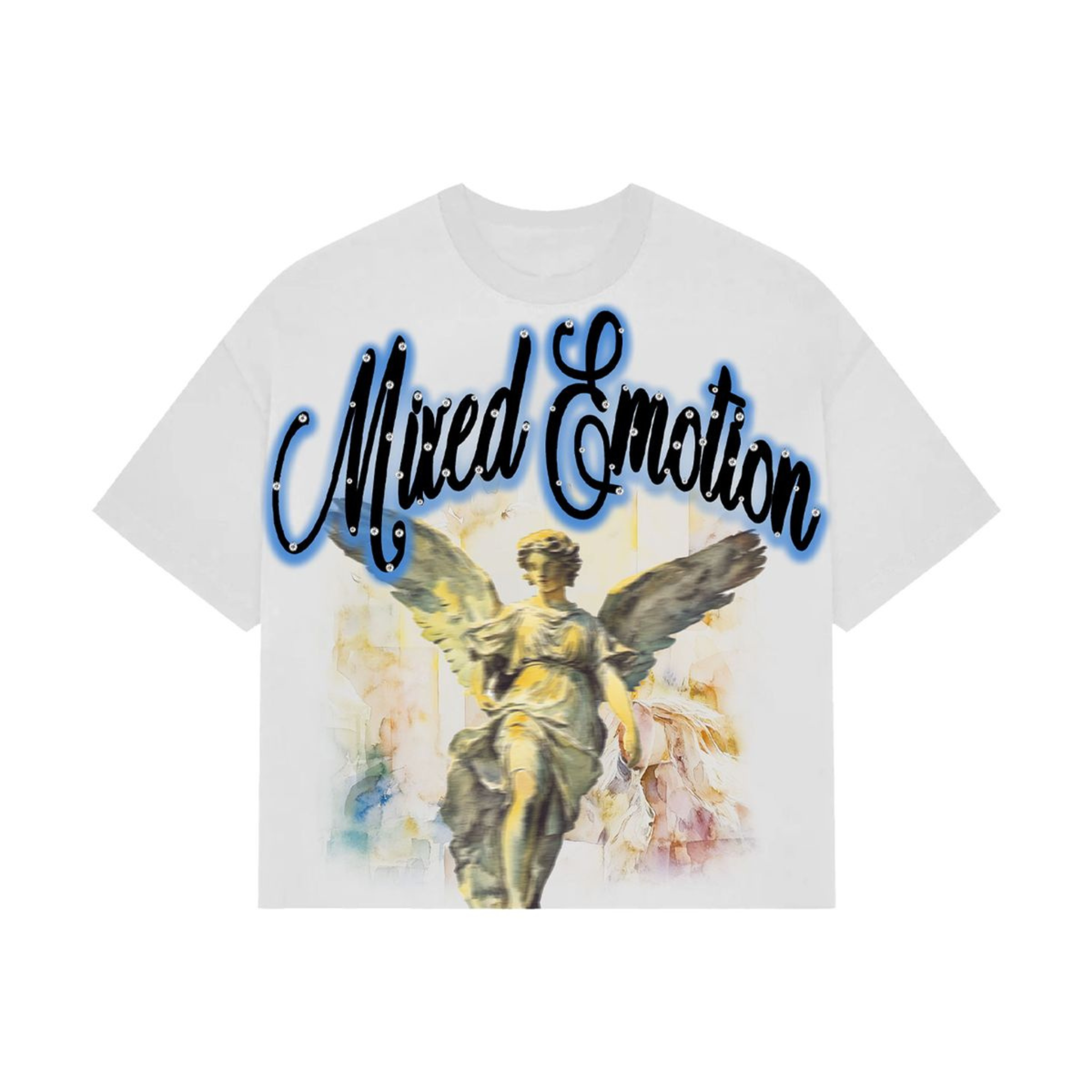 Mixed Emotion 'Statue' Cropped Tee (White)