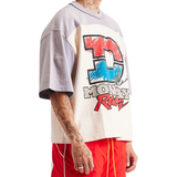 DSM "Racing" Yoke Tee-Antique White/Grey - Diet Starts Monday