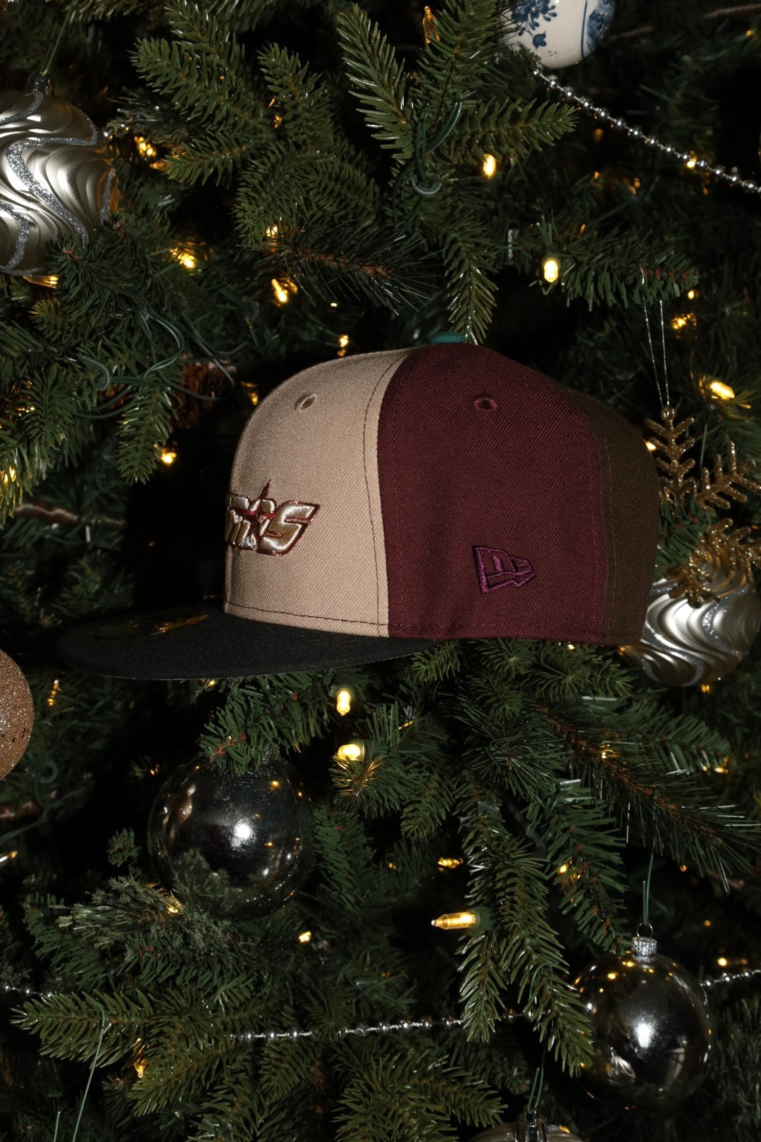 New Era Houston Astros Astrodome The Original Side Patch Fitted (Khaki/Maroon/Black) - New Era