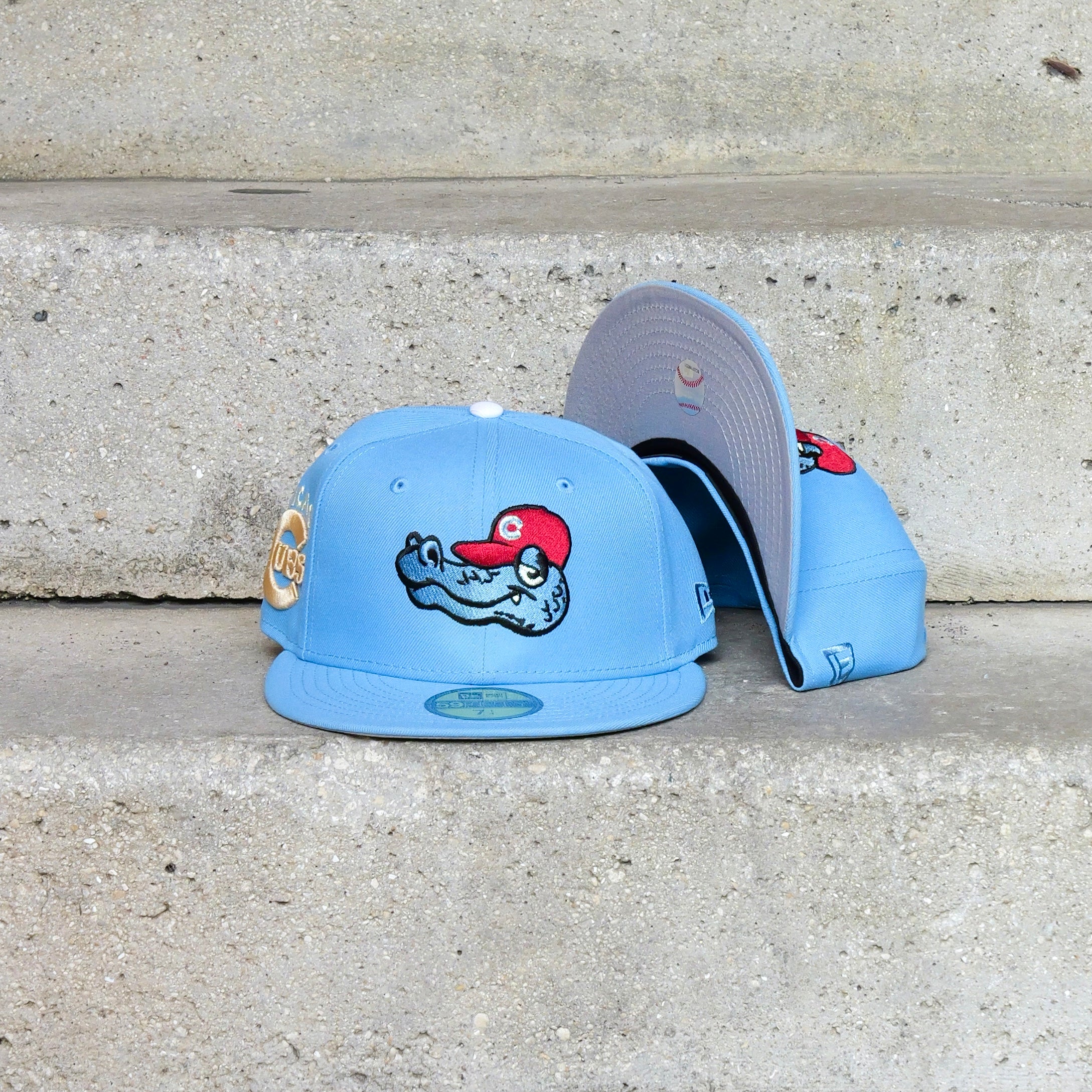 New Era Chicago Cubs Side Patch Fitted (Sky)