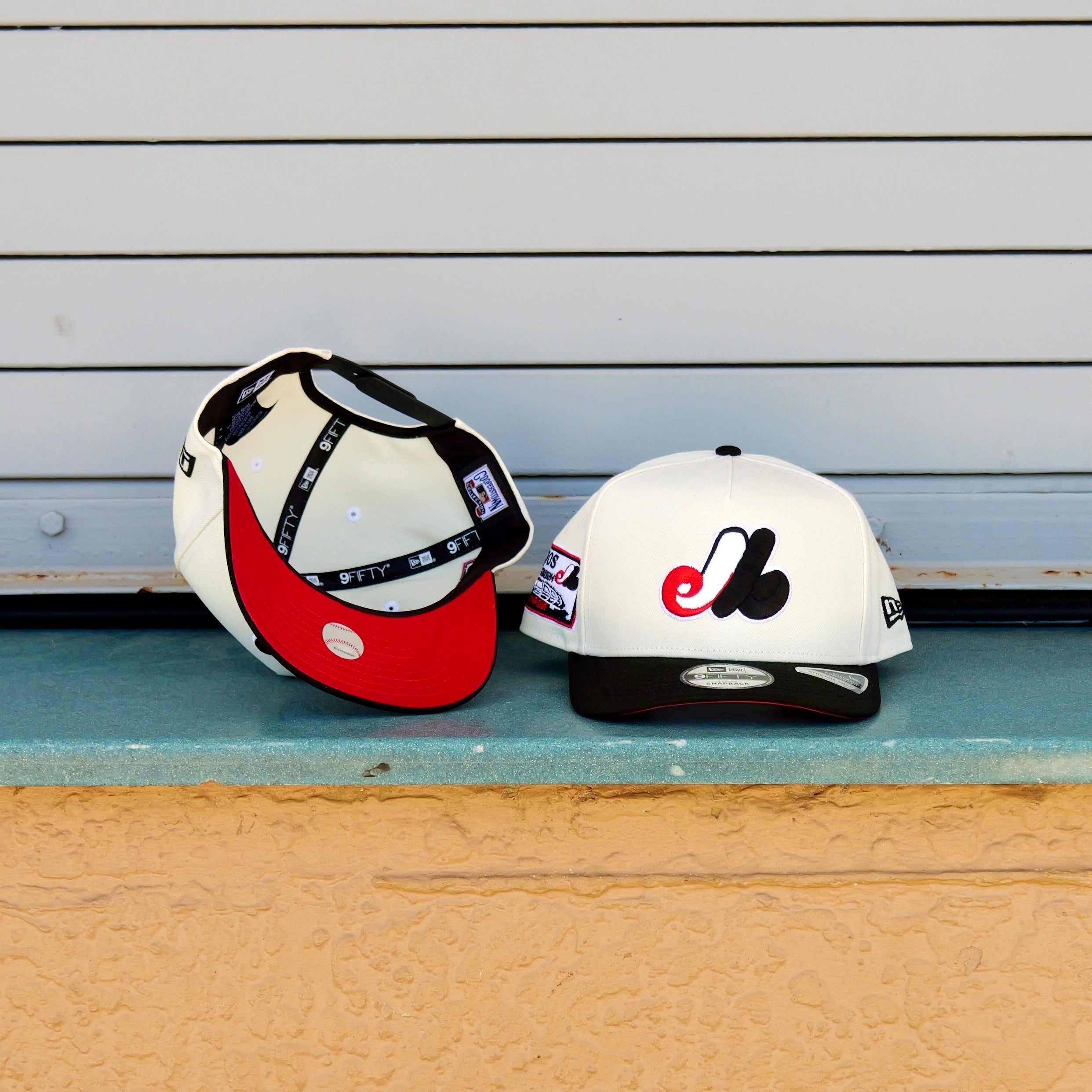 New Era Montreal Expos Stade Olympique 9FIFTY A-Frame Snapback-(Cream/Black)