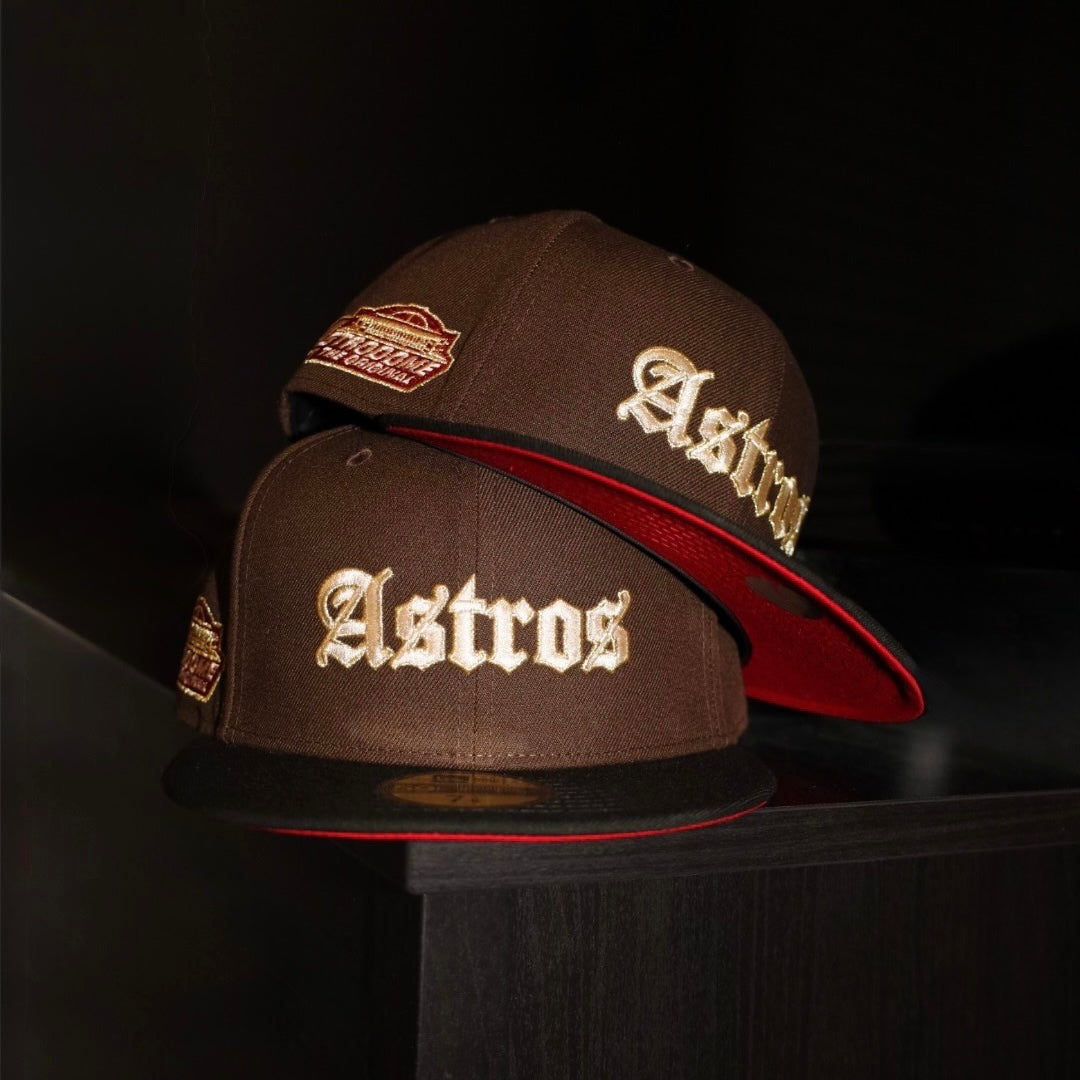 New Era Houston Astros Astrodome The Original Side Patch Fitted (Brown/Black) - New Era