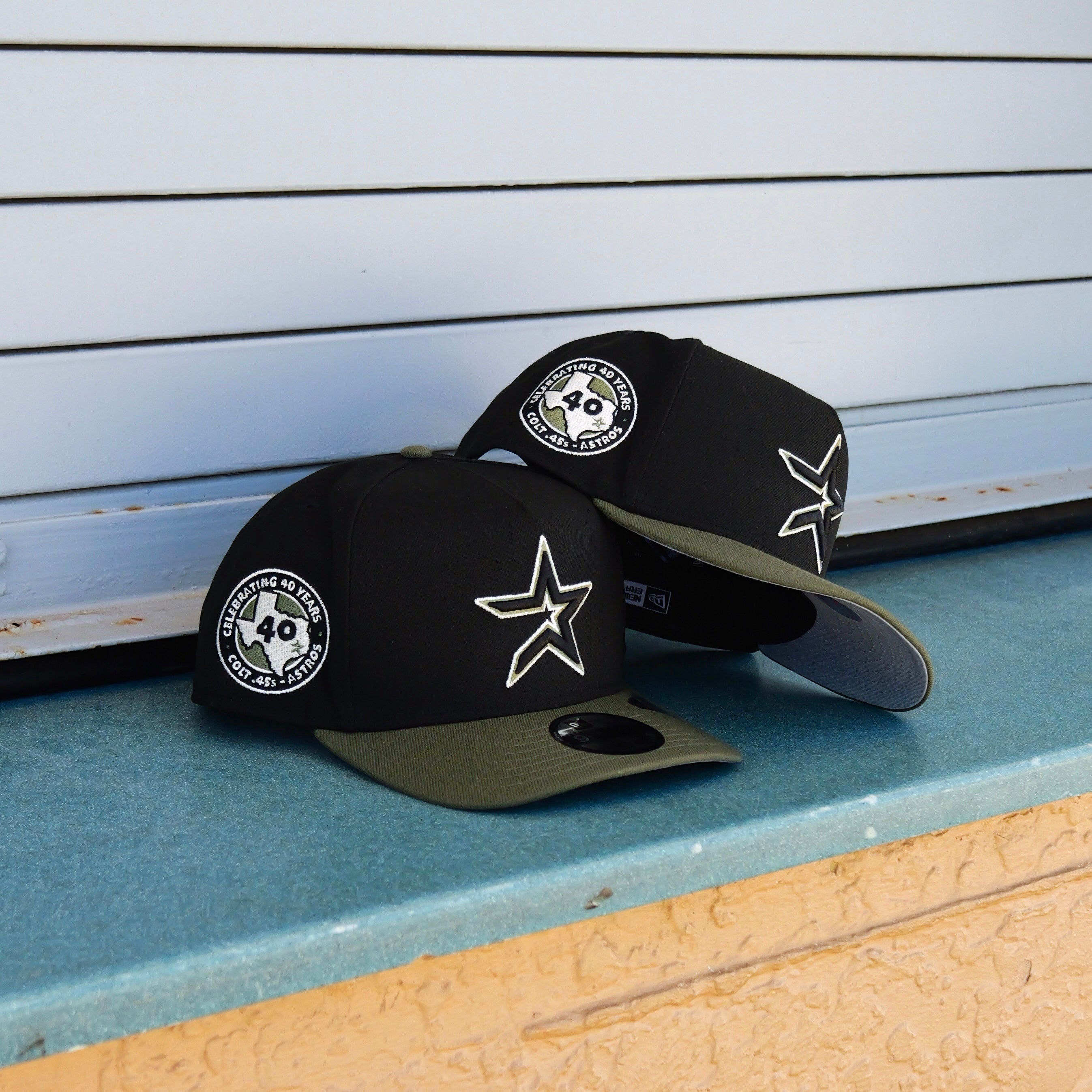 New Era Houston Astros 40th Anniversary 9FIFTY A-Frame Snapback-(Black/Olive)