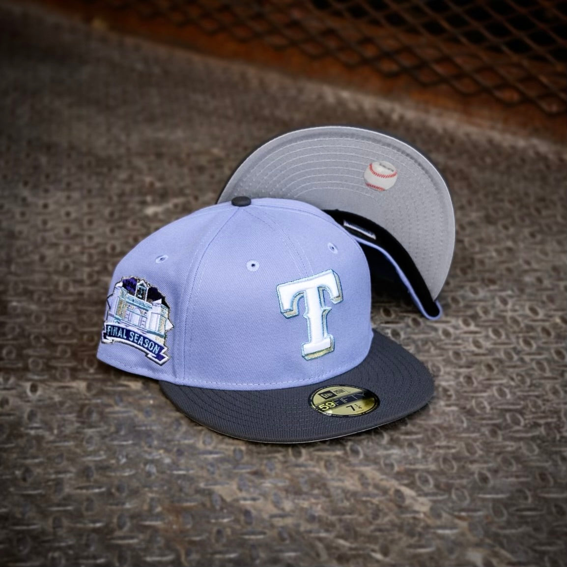 New Era Texas Rangers Final Season Grey UV (Lavender/Graphite) 59Fifty Fitted