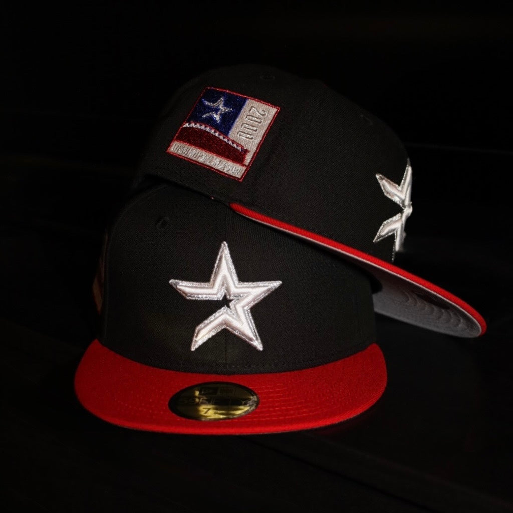 New Era Houston Astros 2000 Inaugural Season Side Patch Fitted (Black/Red) - New Era
