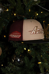 New Era Houston Astros Astrodome The Original Side Patch Fitted (Khaki/Maroon/Black) - New Era