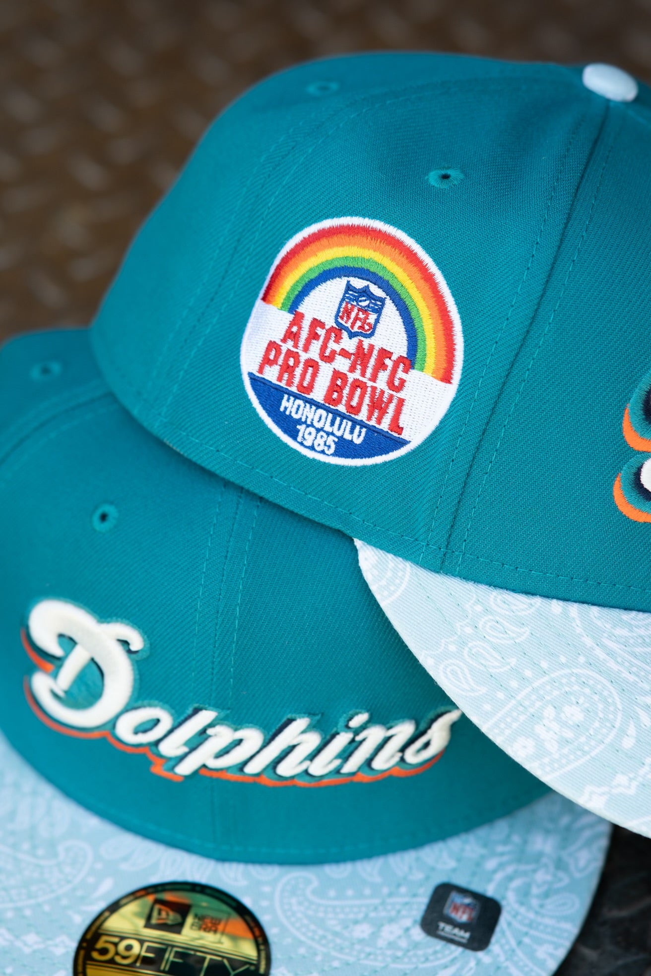 New Era Miami Dolphins 1985 Pro Bowl Green UV (Teal/Paisley)