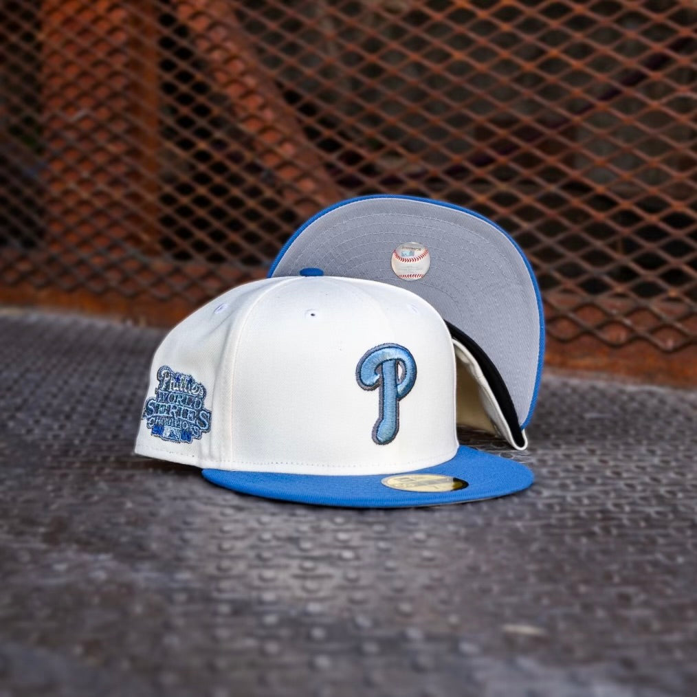 New Era Philadelphia Phillies 2008 World Series Champions Grey UV (Off White/Indigo) 59Fifty Fitted - New Era