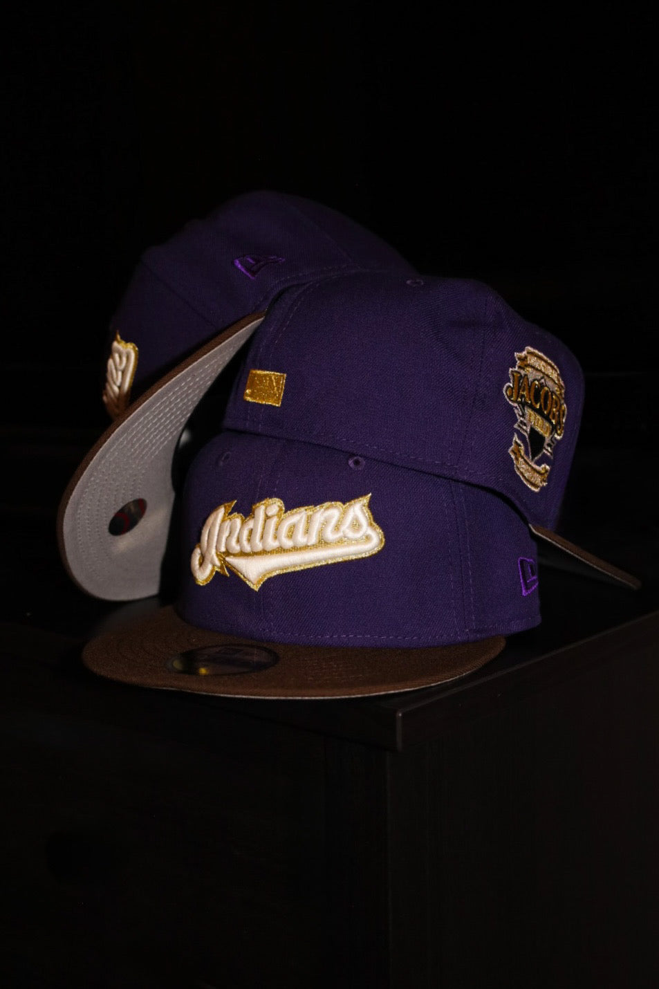 New Era Cleveland Indians Jacobs Field Side Patch Fitted (Purple/Walnut) - New Era