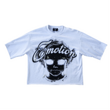 Mixed Emotion White “Pearl” Cropped Tee - Mixed Emotion