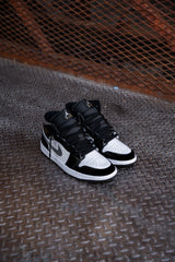 Mens Air Jordan 1 Mid (Black/Metallic Silver/White)