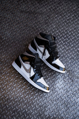 Mens Air Jordan 1 Mid (Black/Metallic Silver/White)