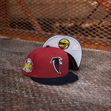 New Era Atlanta Falcons 1991 Draft Grey UV (Red/Black Fleece)  59Fifty Fitted - New Era
